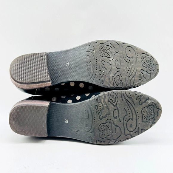 L'Artiste Shoes Womens 38 US 7.5 8 Black Gold Polka Dot Loafers Tassel Heels - Picture 10 of 13